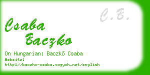 csaba baczko business card