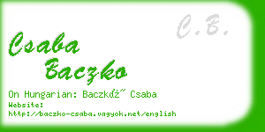 csaba baczko business card